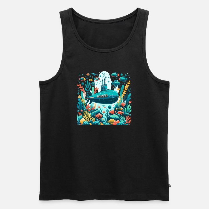 Buntes abenteuer U-Boot - Männer Premium Bio Tank Top - Schwarz