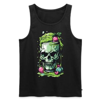 Giftiger Gothic Skull Becher Halloween Design - Männer Premium Bio Tank Top - Schwarz - Vorne - AI Model Male 178 light (178cm)