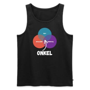 Onkel - Männer Premium Bio Tank Top - Schwarz - Vorne - AI Model Male 178 light (178cm)
