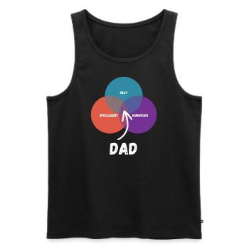 Papa Papa - Débardeur bio Premium Homme - noir - Devant - AI Model Male 178 light (178cm)