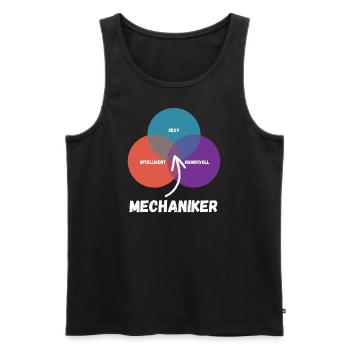 Mechaniker - Männer Premium Bio Tank Top - Schwarz - Vorne - AI Model Male 178 light (178cm)