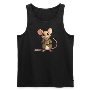 Dormouse with clothes - Men's Premium Organic Tank Top - black - Front - AI Model Male 178 light (178cm)