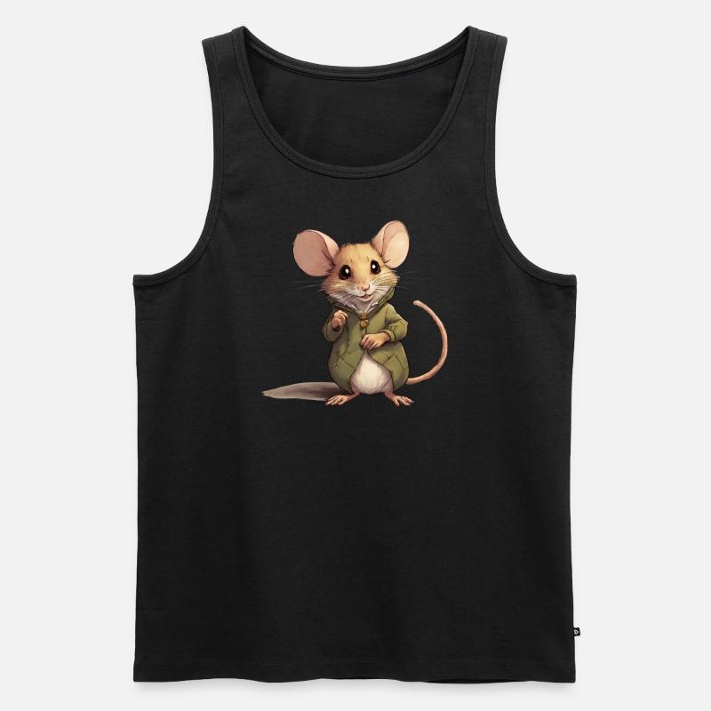 Siebenschläfer mit Kleidung - Männer Premium Bio Tank Top - Schwarz