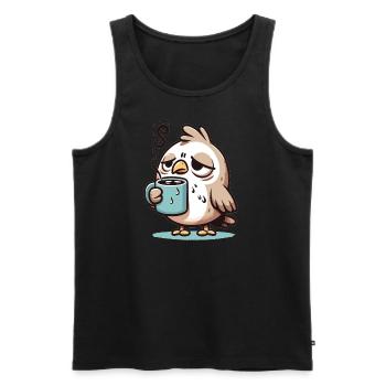 Sleepy Bird - Men's Premium Organic Tank Top - black - Front - AI Model Male 178 light (178cm)