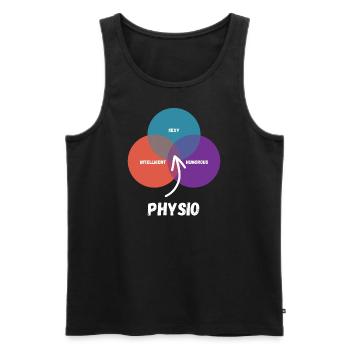 Physio - Männer Premium Bio Tank Top - Schwarz - Vorne - AI Model Male 178 light (178cm)