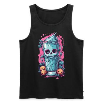 Occult Goth Kawaii Toxic Milkshake Design - Men's Premium Organic Tank Top - black - Front - AI Model Male 178 light (178cm)