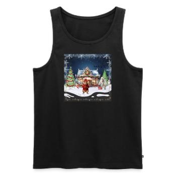 Verrücktes Weihnachtscafé - Männer Premium Bio Tank Top - Schwarz - Vorne - AI Model Male 178 light (178cm)