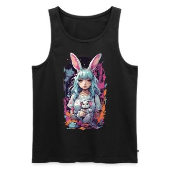Kemonomimi Bunny Goth Anime Fille Cosplay - Débardeur bio Premium Homme - noir - Devant - Michal (187cm)