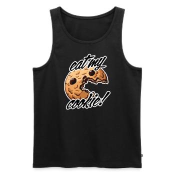 eat my cookie - Männer Premium Bio Tank Top - Schwarz - Vorne - Michal (187cm)