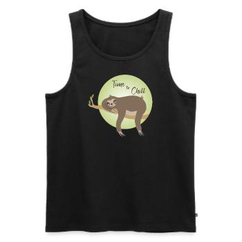 Sloth - Time to relax - Men's Premium Organic Tank Top - black - Front - AI Model Male 178 light (178cm)