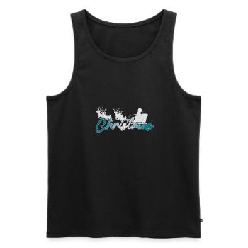 Christmas sledge - Männer Premium Bio Tank Top - Schwarz - Vorne - AI Model Male 178 light (178cm)