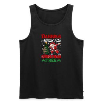 Dabbing around the christmas tree - Men's Premium Organic Tank Top - black - Front - Michal (187cm)