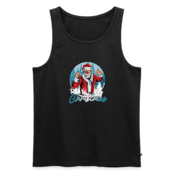 dancing Santa - Männer Premium Bio Tank Top - Schwarz - Vorne - AI Model Male 178 light (178cm)