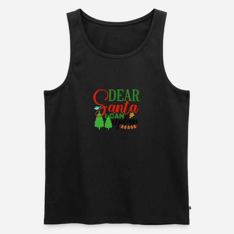 Dear Santa I can explain - Männer Premium Bio Tank Top - Schwarz