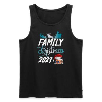 Family Christmas 2023 - Männer Premium Bio Tank Top - Schwarz - Vorne - AI Model Male 178 light (178cm)