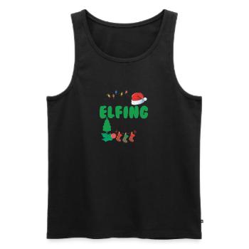Je suis si joyeux Elfing - Débardeur bio Premium Homme - noir - Devant - Michal (187cm)