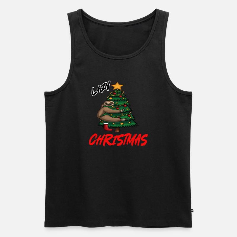 Lazy Christmas - Männer Premium Bio Tank Top - Schwarz