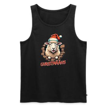 flauschige Weihnachten, wolliges Christmas Sheep - Männer Premium Bio Tank Top - Schwarz - Vorne - Michal (187cm)