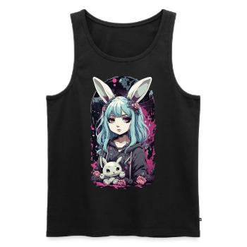 Kawaii Anime Bunny Goth Girl Manga Chic - Männer Premium Bio Tank Top - Schwarz - Vorne - Michal (187cm)