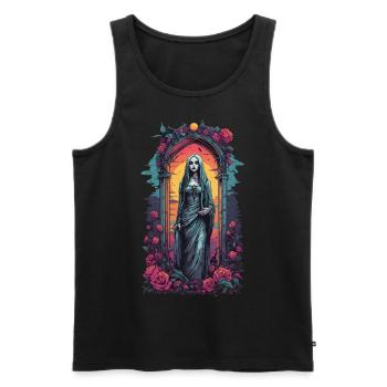Occulte Gothique Esthétique Rétro Wave Streetwear - Débardeur bio Premium Homme - noir - Devant - AI Model Male 178 light (178cm)