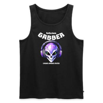 Gabber Rotterdam Techno Hardcore Speedcore - Männer Premium Bio Tank Top - Schwarz - Vorne - AI Model Male 178 light (178cm)
