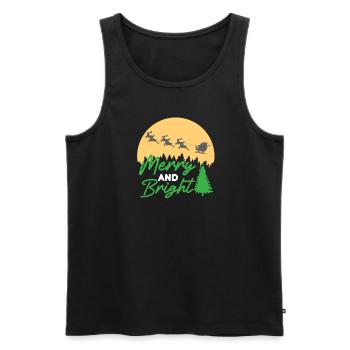 Merry And Bright Christmas - Männer Premium Bio Tank Top - Schwarz - Vorne - AI Model Male 178 light (178cm)
