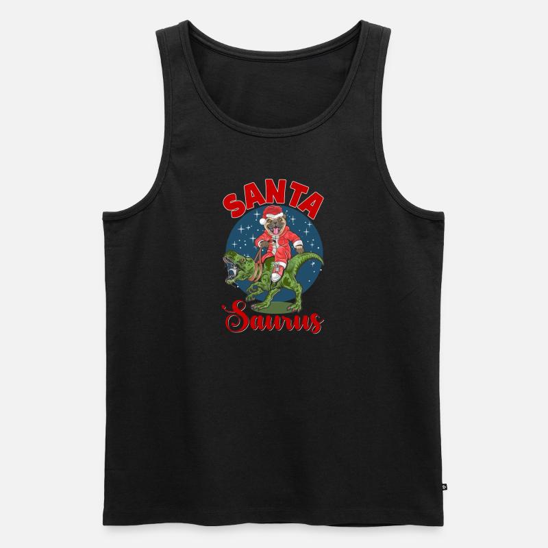 Santa Saurus - Männer Premium Bio Tank Top - Schwarz