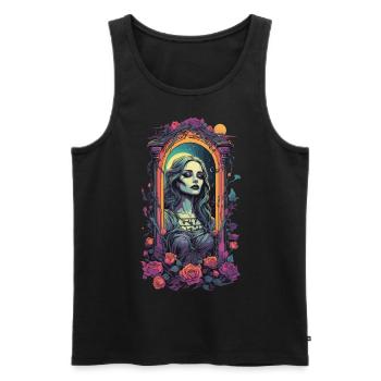 Victorian Gothic Aesthetic Retro Girl - Men's Premium Organic Tank Top - black - Front - AI Model Male 178 light (178cm)