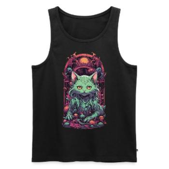 Underworld, Cat, Demon, Guardian, Halloween, Magic - Men's Premium Organic Tank Top - black - Front - AI Model Male 178 light (178cm)