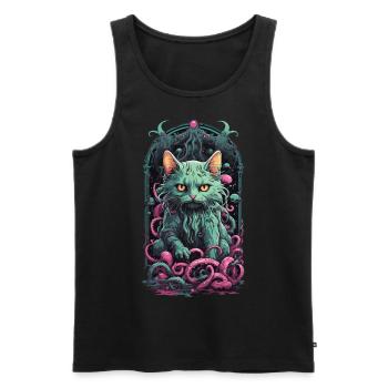 Cats Demon Underworld Occult Halloween Design - Men's Premium Organic Tank Top - black - Front - AI Model Male 178 light (178cm)