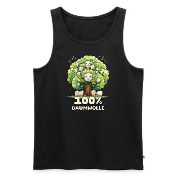Lustiges Wortspiel; 100 % Baumwolle - Männer Premium Bio Tank Top - Schwarz - Vorne - AI Model Male 178 light (178cm)