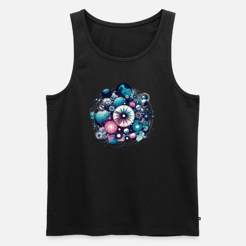Kosmische Collage - Männer Premium Bio Tank Top - Schwarz