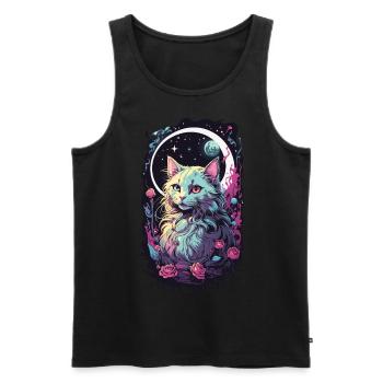 Magische Gothic Pastell Katze - E-Kids Style - Männer Premium Bio Tank Top - Schwarz - Vorne - AI Model Male 178 light (178cm)