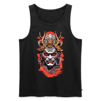 Retro Japan Oni Dämonen Aesthetic Design - Männer Premium Bio Tank Top - Schwarz - Vorne - Michal (187cm)