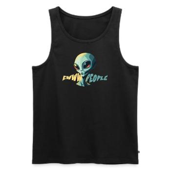 Ewwww People - Funny Anti-Social Alien Shirt - Männer Premium Bio Tank Top - Schwarz - Vorne - Michal (187cm)
