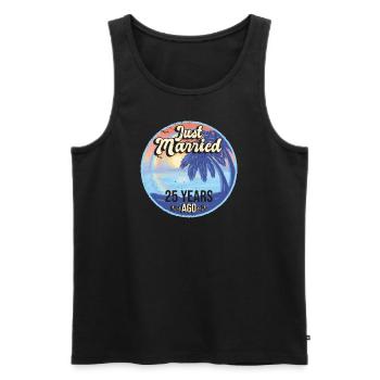 just, married, years, ago, men, women, silver - Men's Premium Organic Tank Top - black - Front - Michal (187cm)