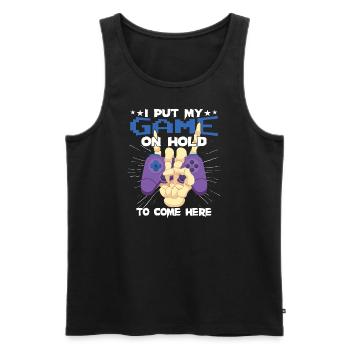Halloween Gaming Party - Men's Premium Organic Tank Top - black - Front - AI Model Male 178 light (178cm)