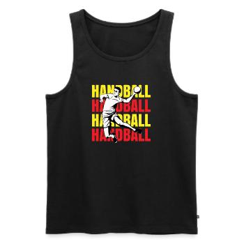 Handball Spieler für Kinder, Damen und Herren - Männer Premium Bio Tank Top - Schwarz - Vorne - Michal (187cm)