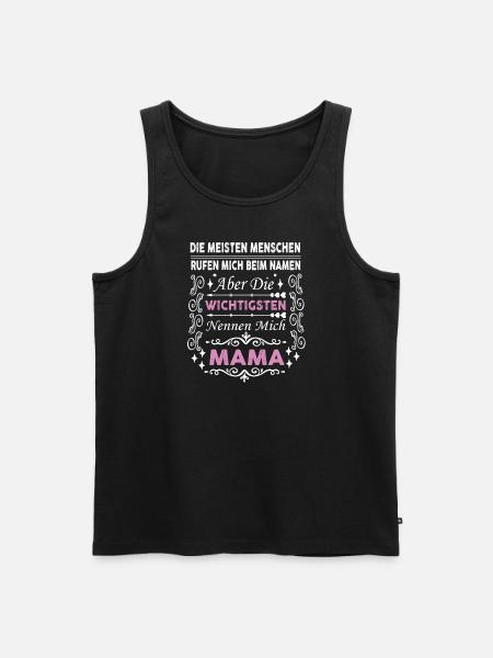 MAMA CALL ME - Männer Premium Bio Tank Top - Schwarz