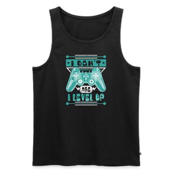 I DON’T AGE I LEVEL UP - Gaming Gift - Men's Premium Organic Tank Top - black - Front - Michal (187cm)
