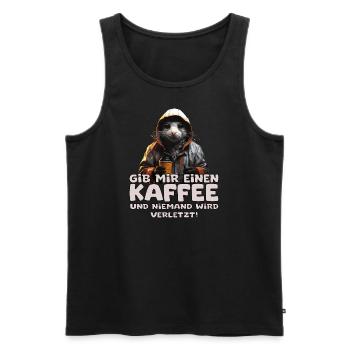 Funny Coffee Barista Rat Saying - Men's Premium Organic Tank Top - black - Front - Michal (187cm)