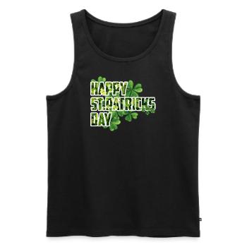 Joyeuse Saint-Patrick - Shamrock Design - Débardeur bio Premium Homme - noir - Devant - Michal (187cm)