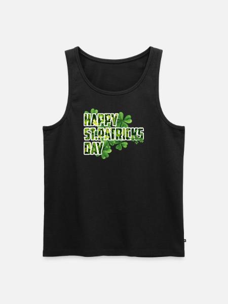 Joyeuse Saint-Patrick - Shamrock Design - Débardeur bio Premium Homme - noir