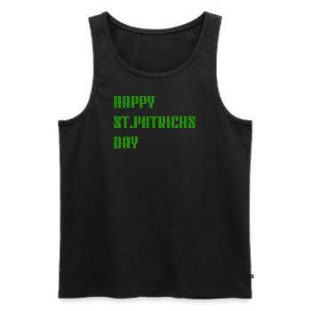 « Joyeuse Saint-Patrick » Vert - Débardeur bio Premium Homme - noir - Devant - AI Model Male 178 light (178cm)