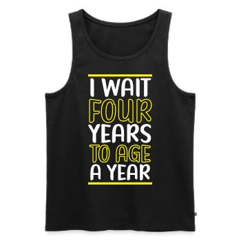 Happy Birthday Schaltjahr 29. Februar Schalttag - Männer Premium Bio Tank Top - Schwarz - Vorne - AI Model Male 178 light (178cm)