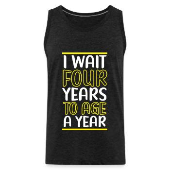 Happy Birthday Schaltjahr 29. Februar Schalttag - Männer Premium Bio Tank Top - Anthrazit - Vorne - Alexander (188cm)