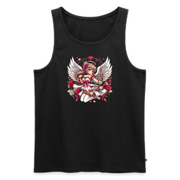 Ange de l’amour - Débardeur bio Premium Homme - noir - Devant - AI Model Male 178 light (178cm)
