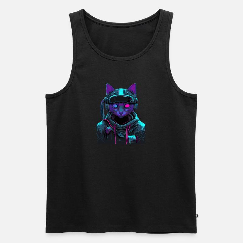 Katze Anzug - Männer Premium Bio Tank Top - Schwarz