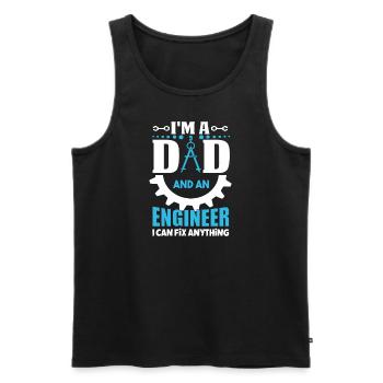 Dad and Engineer - Männer Premium Bio Tank Top - Schwarz - Vorne - Michal (187cm)