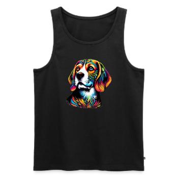 Chien Beagle - Débardeur bio Premium Homme - noir - Devant - AI Model Male 178 light (178cm)